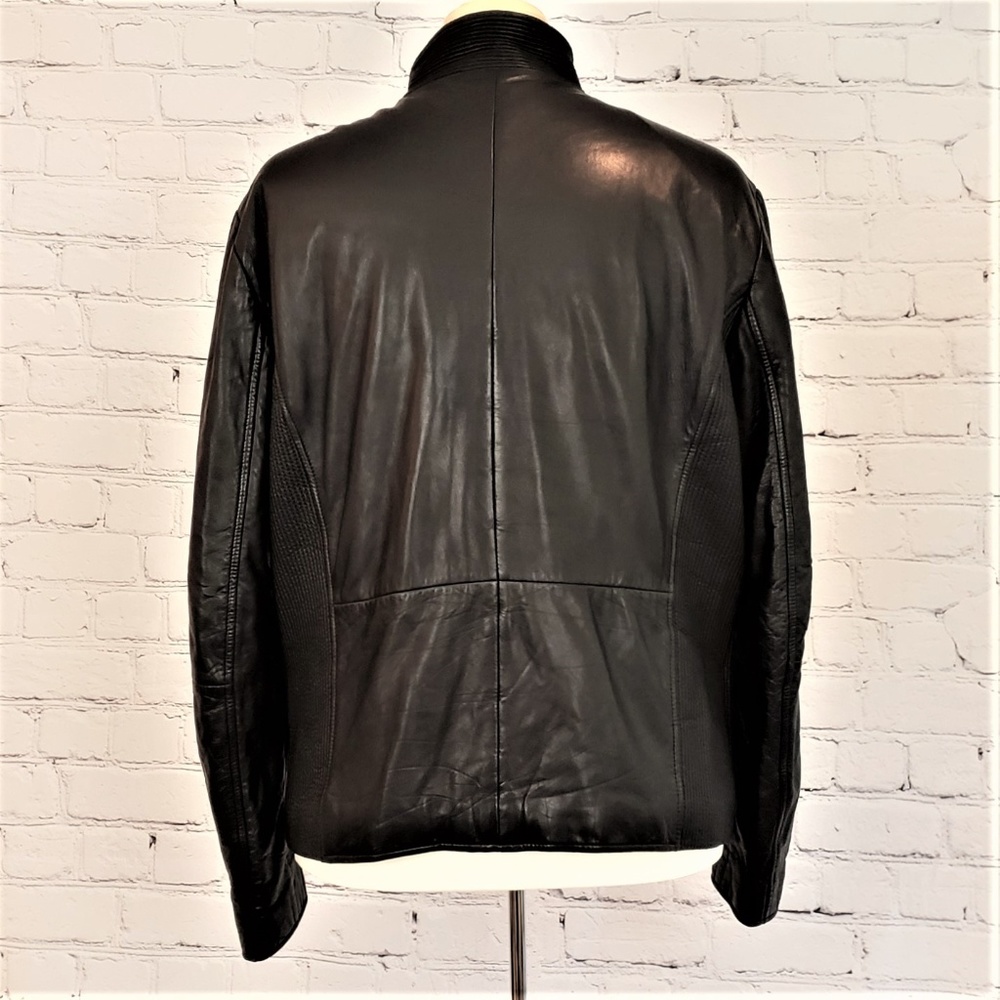SOLD!  ARMANI COLLEZIONI Lambskin Leather Moto Jkt - Picture 4 of 7